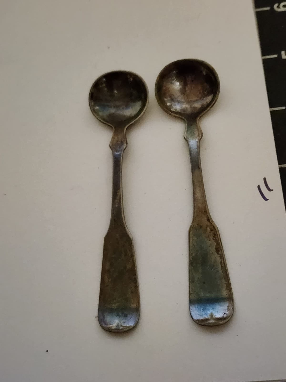 Antique 2 Open Salt Spoon or Mustard Ladle Lot Of 2 2