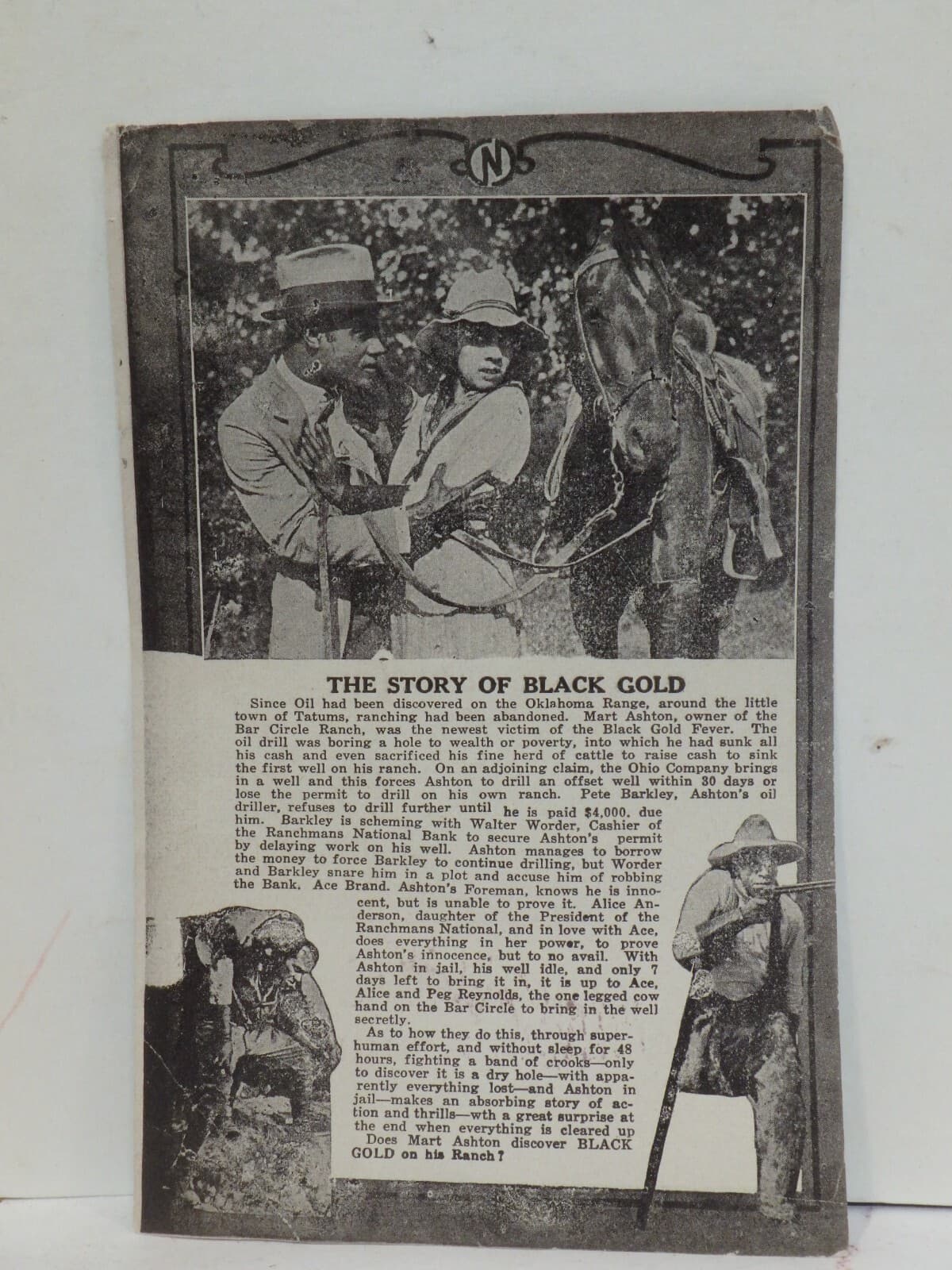 RARE ALL COLORED CAST 1928 BLACK GOLD AFRICAN AMERICAN SILENT MOVIE HERALD 2