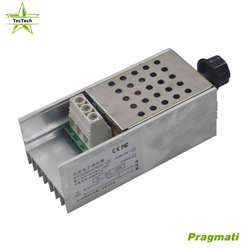 SCR AC 110-220V 10000W Motor Speed Controller Volt Regulator Dimmer Thermostat 6