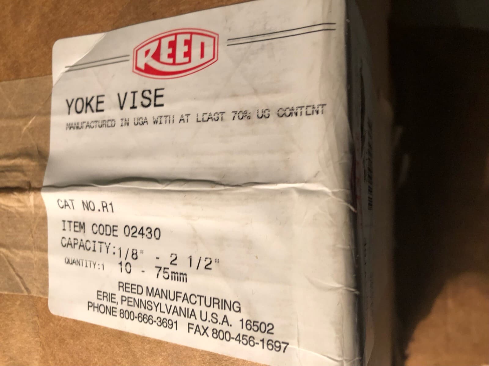 Reed 02430 R1 Yoke Pipe Vise 1/8 to 2-1/2" Pipe 4