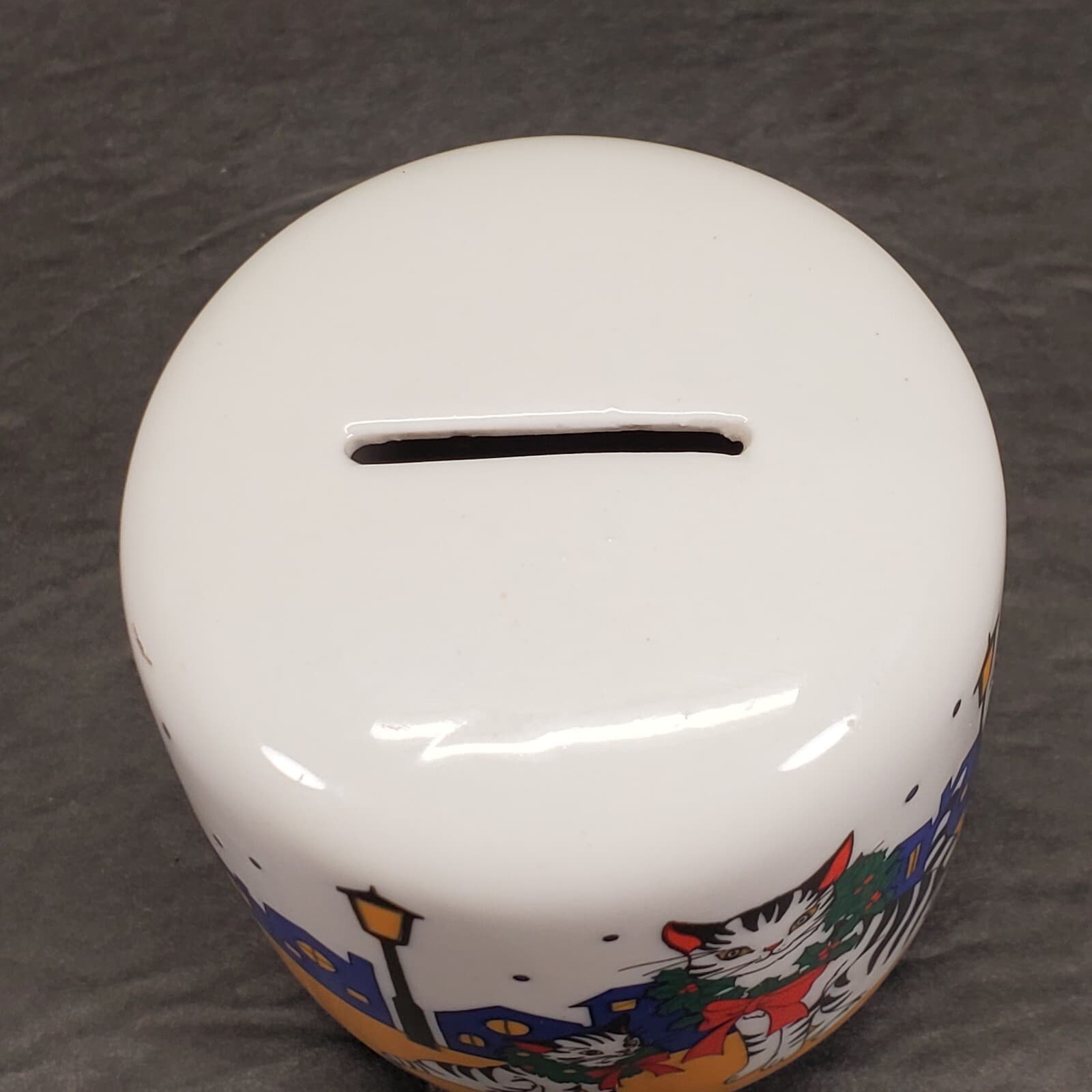 Studio Nova Christmas Cats w/Wreaths Piggy Bank MZ 453 3.25" 4