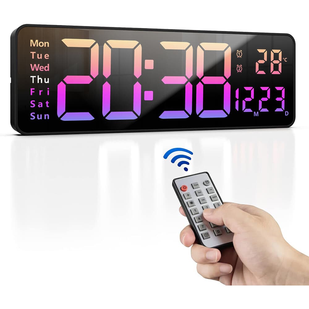 16inch BIG DIGITAL LED CLOCK WALL MOUNT LARGE NUMBERS TIMER DATE TEMPERATURE US 3