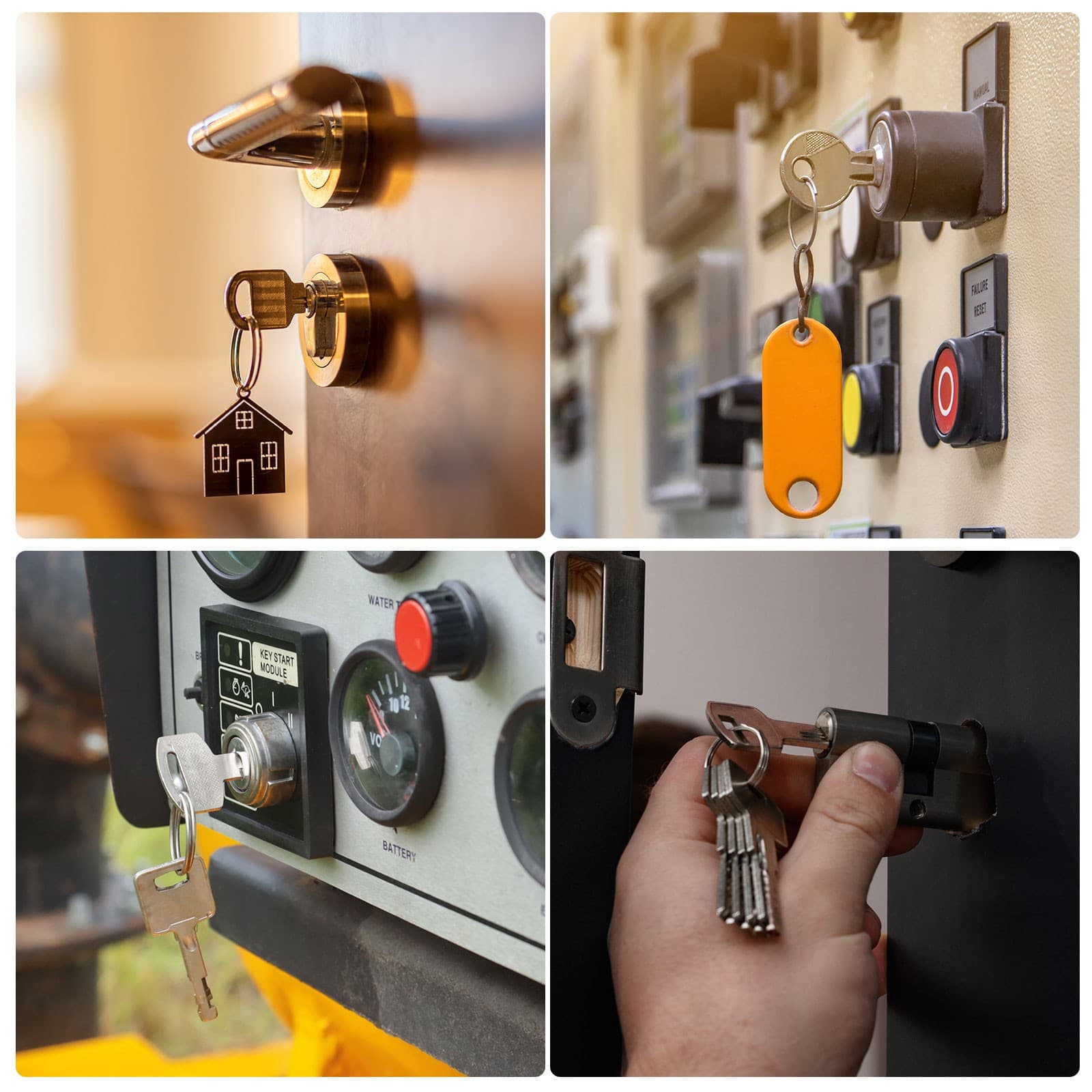 3 Pcs Electric 2 Positions on OFF Metal Key Lock Switch with Key 5