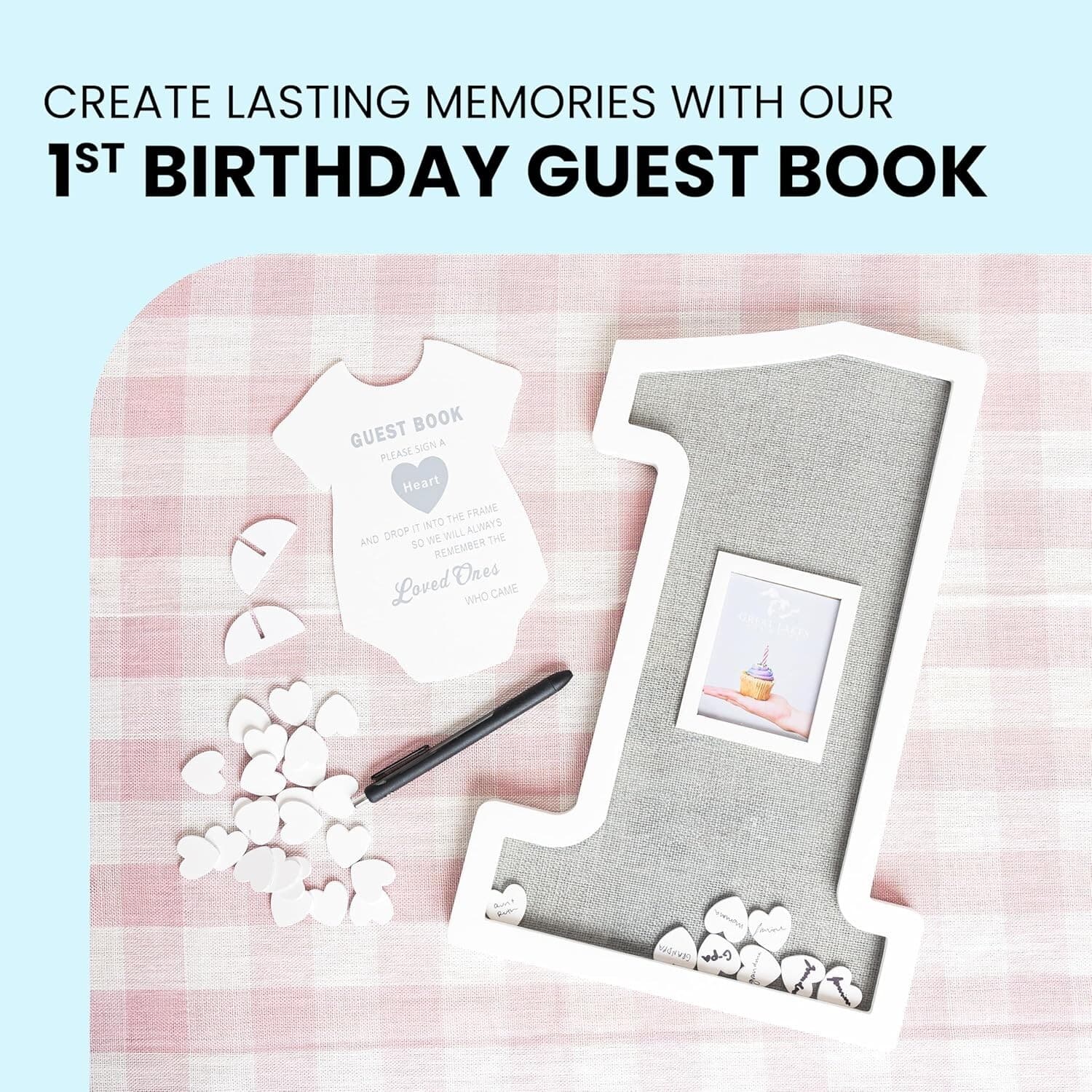 GLM Adorable First Birthday Decorations - Guest Book Alternative for a 1st Bi... 5