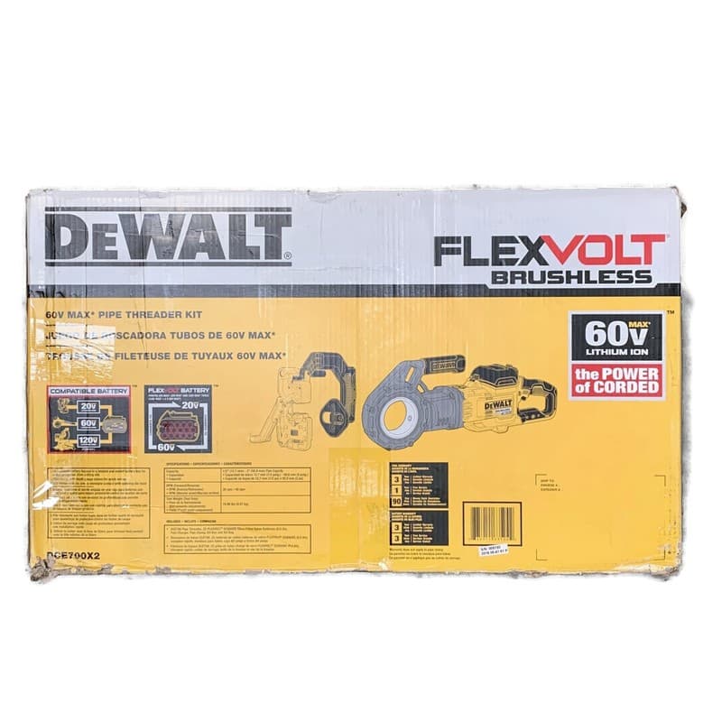 DEWALT DCE700X2 FLEXVOLT 60V MAX 60-Volt Lithium-Ion Cordless Pipe Threader Kit 2
