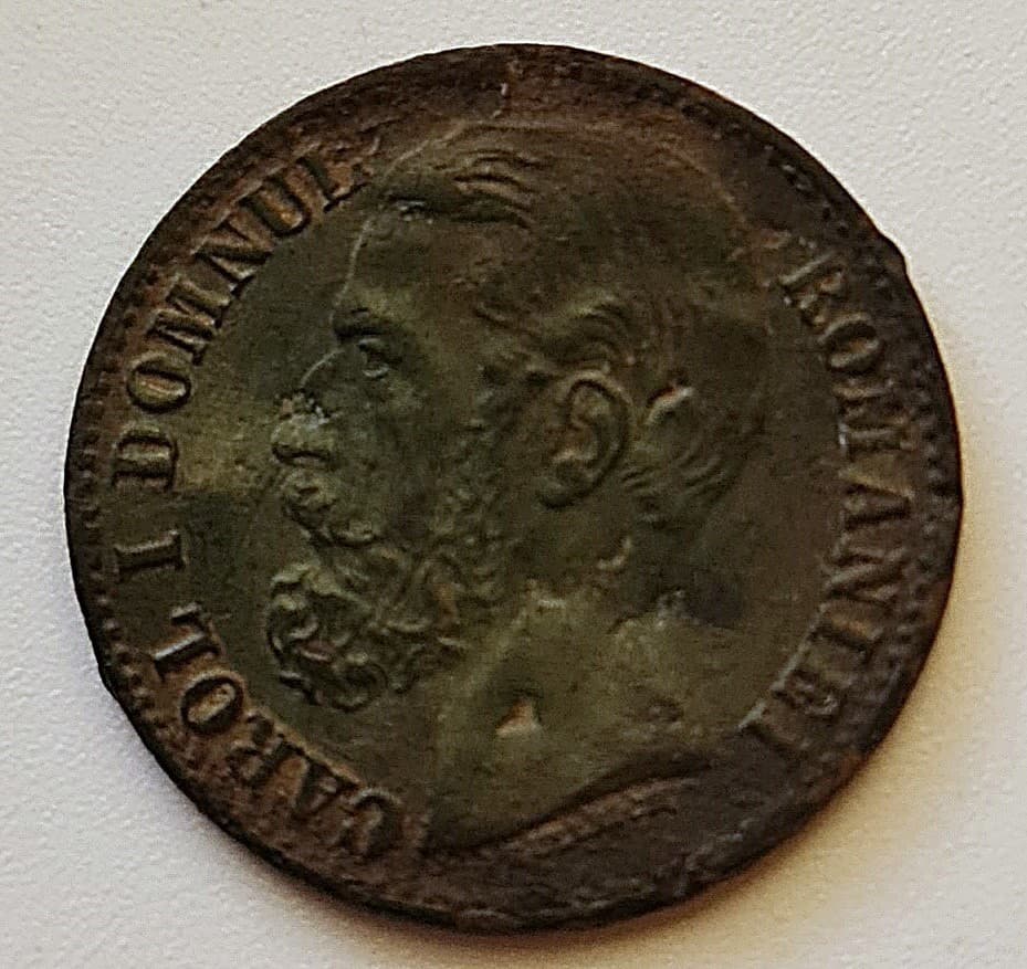 COIN AUTHENTIC ROMANIA 2 BANI 1880 CAROL I COPPER 3