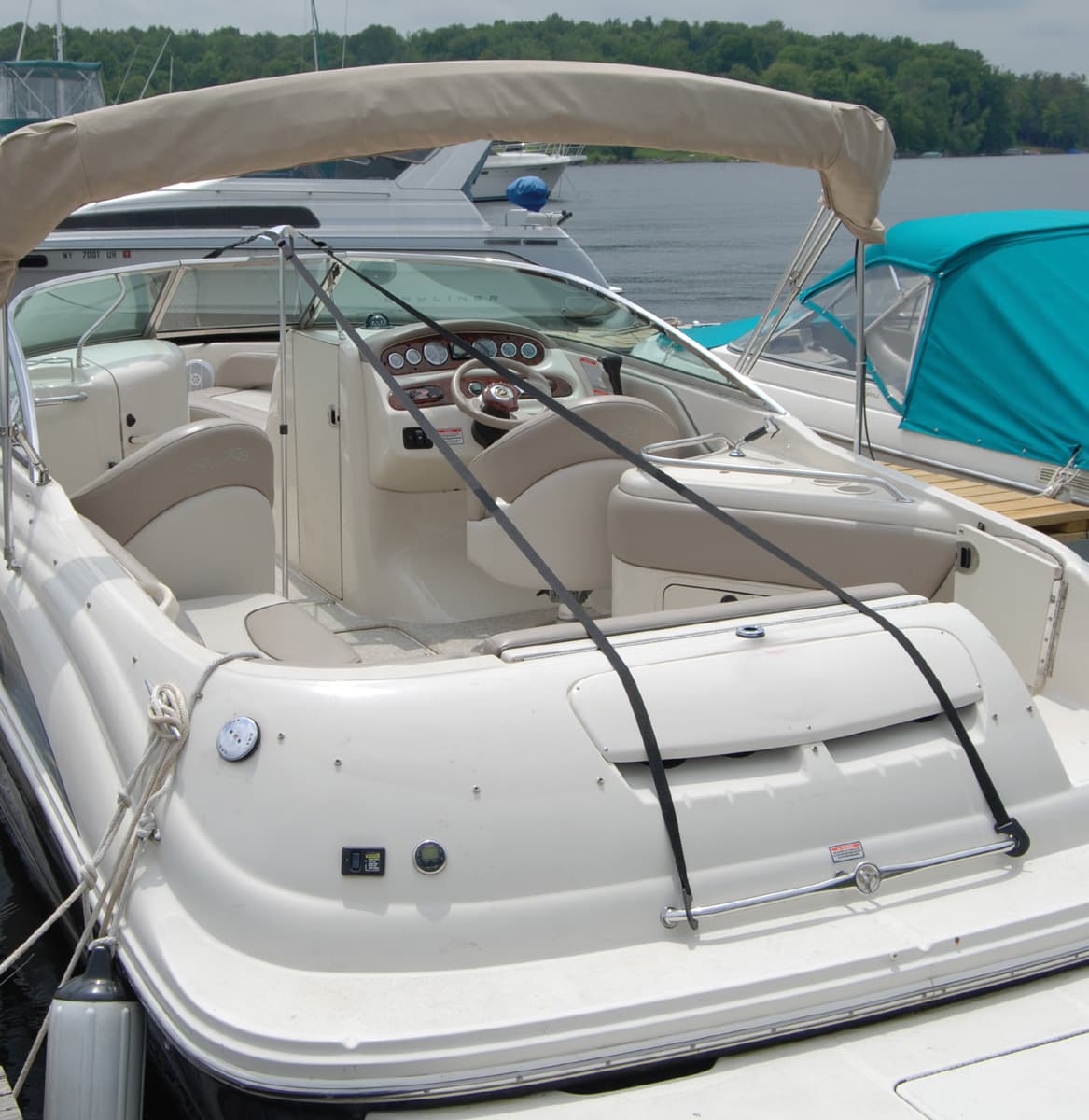 Boat Cover SUPPORT POLE System with straps to prevent Water from Pooling 2