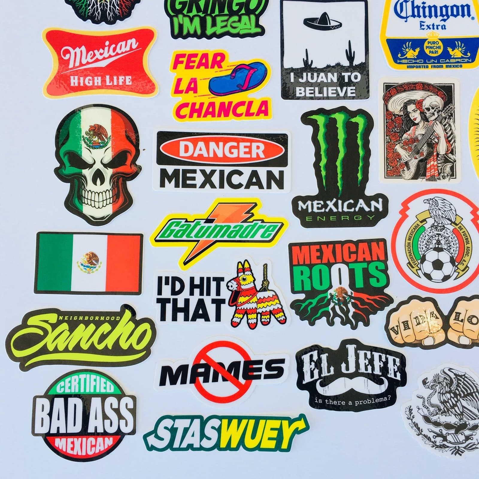 MEXICAN CHINGON Hard Hat Stickers 40 MEXICO HardHat Sticker Pegatinas cascos  4