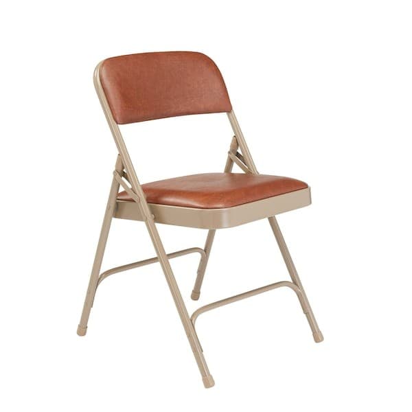 National Public Seating 1203 Folding Chair,  Vinyl,  Brown, Pk4 2