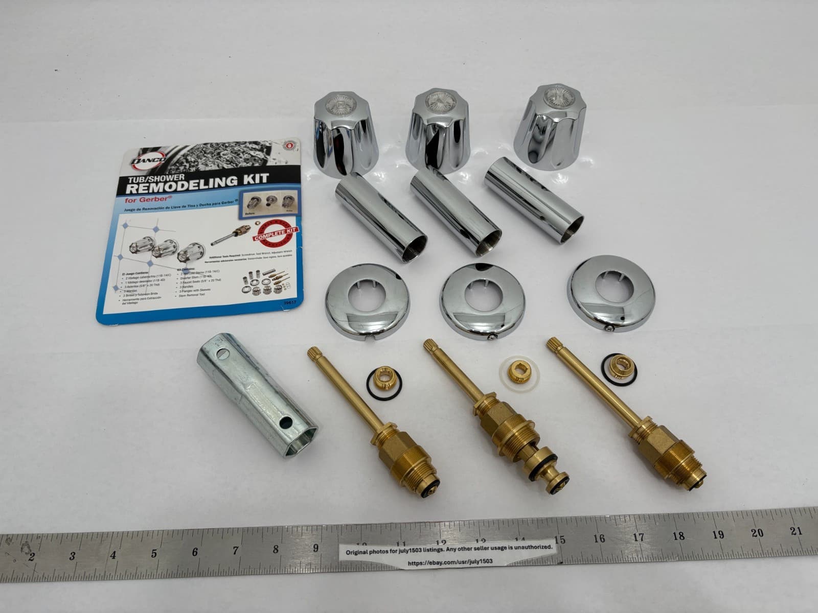 (1) NEW Danco Tub/Shower Remodeling Kit for Gerber - CHROME - 39617 (ob)