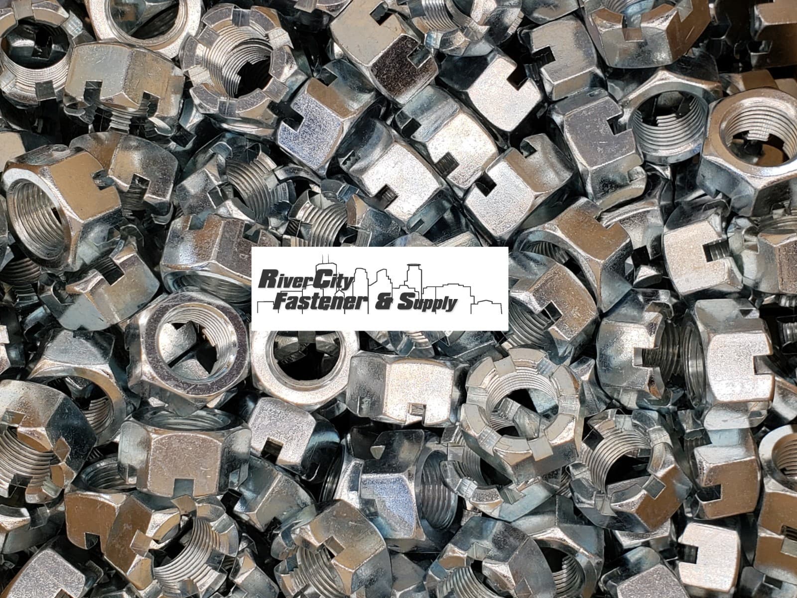 (10) 7/8-14 Slotted Hex Castle Nut Zinc Plated 7/8x14 Fine Thread Lock Nut  3