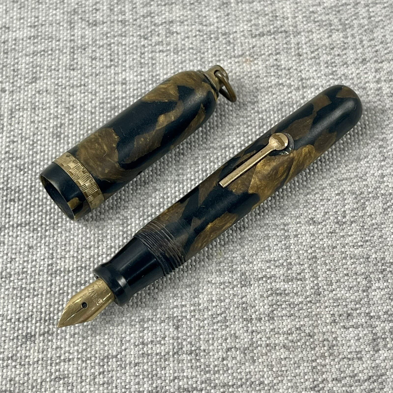 Ring Top Lever Fill Miniature Fountain Pen 14K Nib - For Restoration 2