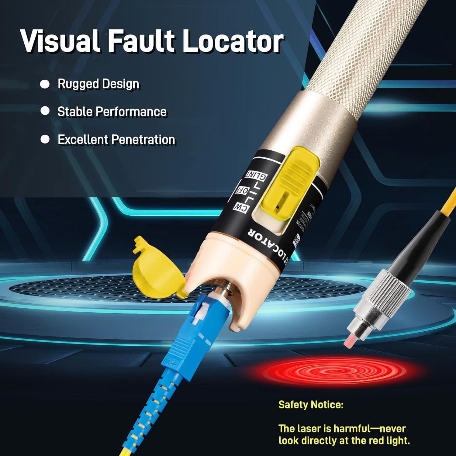 100Mw Visual Fault Locator, 100-120KM Fiber Optic Cable Tester Meter VFL Red Lig 6