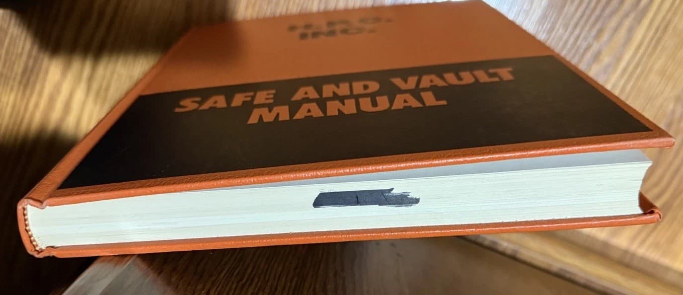 HPC Safe and Vault Manual 6th Printing w/code sheet VG Condition w/pencil notes 5