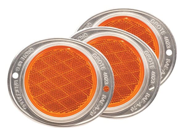 Grote 40233-3 Two-Hole 3" Yellow Mounting Alumininum Reflector Lens