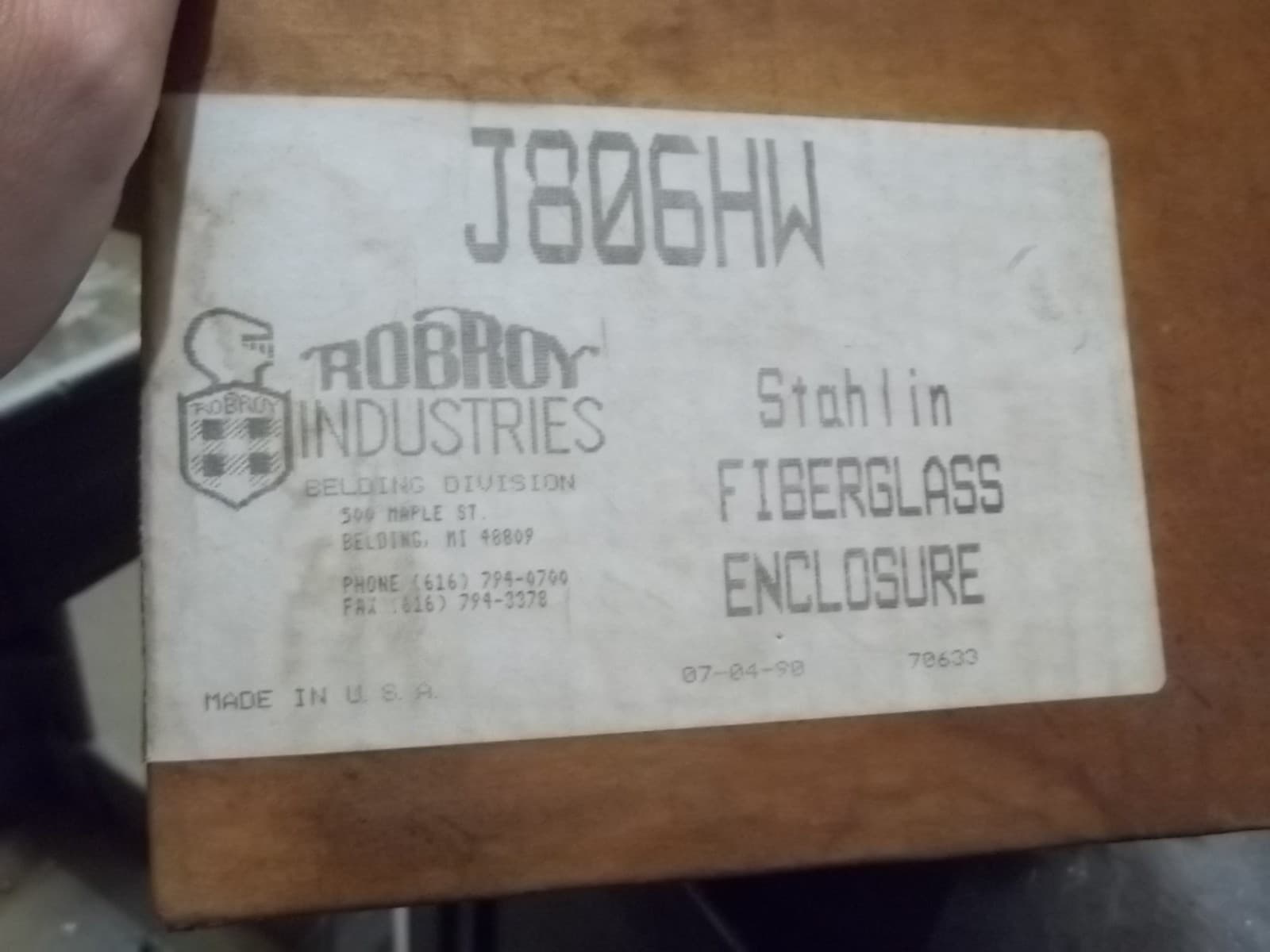 NIB STAHLIN ROBROY J806HW ENCLOSURE (HH4) 6