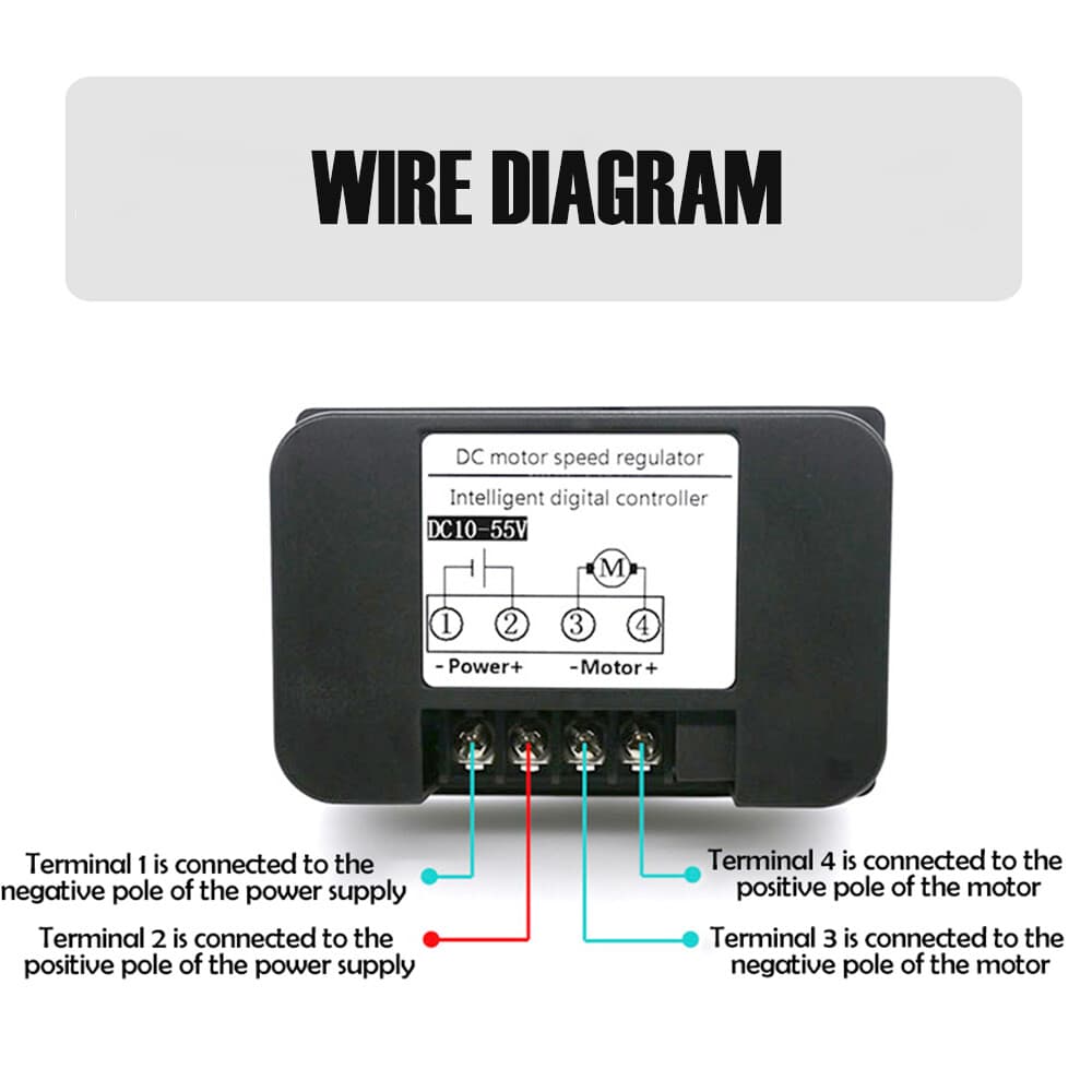 DC 10-55V 40A LCD PWM DC Motor Speed Controller Reverse Time Wireless Remote US 5