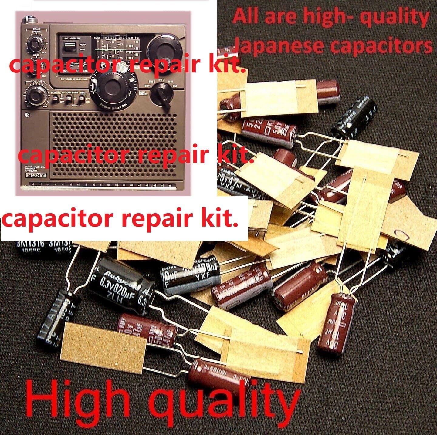 Sony ICF-5900W Radial Capacitor Replacement Repair kit