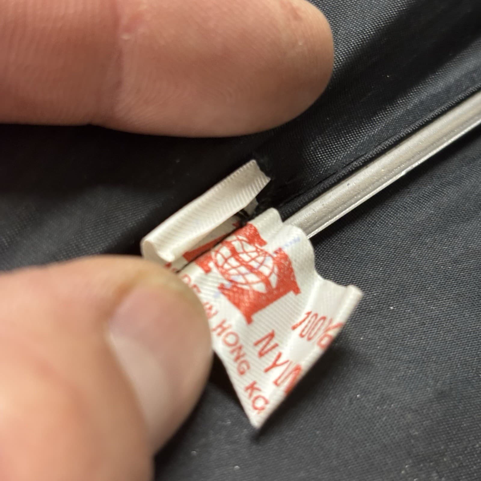 Faux Bamboo Handle Umbrella Black Nylon Hong Kong 42” 3