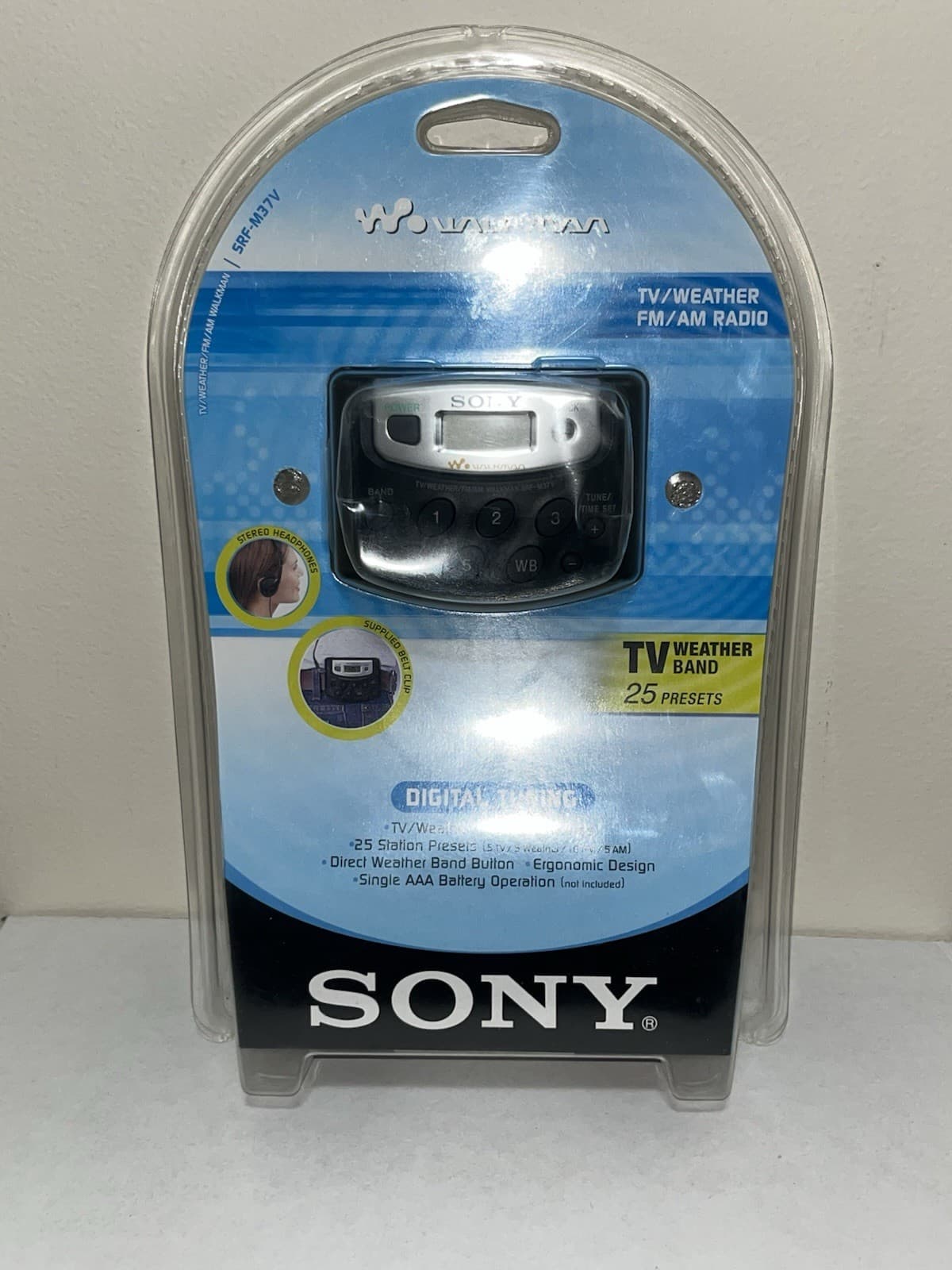 Sony SRF-M37V Walkman AM/FM Radio TV/Weather Digital Music 25 Presets NEW SEALED 4