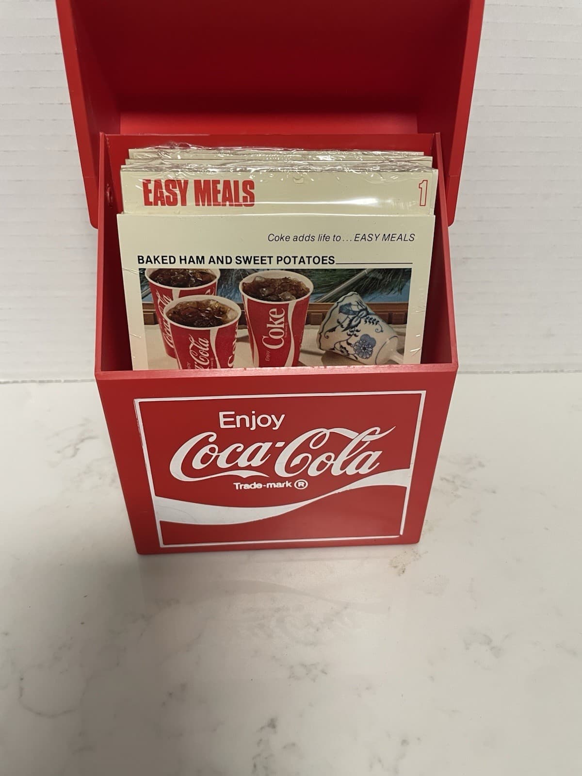 70s VTG Coke Coca Cola Recipe Box & Complete Recipe Set-New Cards Sealed 2