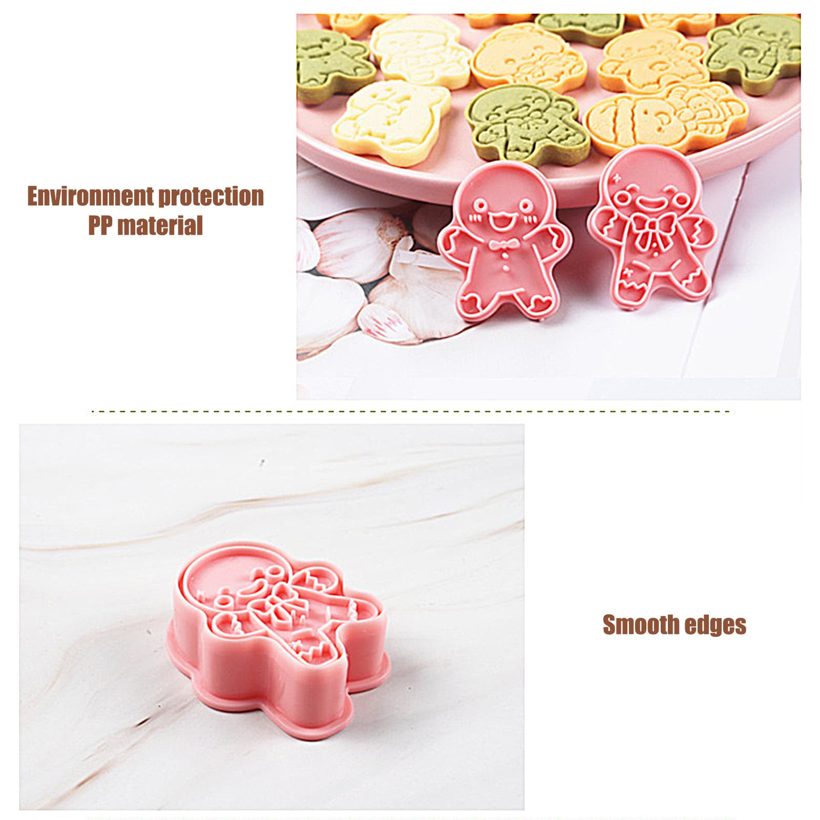 Gingerbread Cookie Cutters 8X Cake Decoration Mould Christmas 3D Cookie safety 6