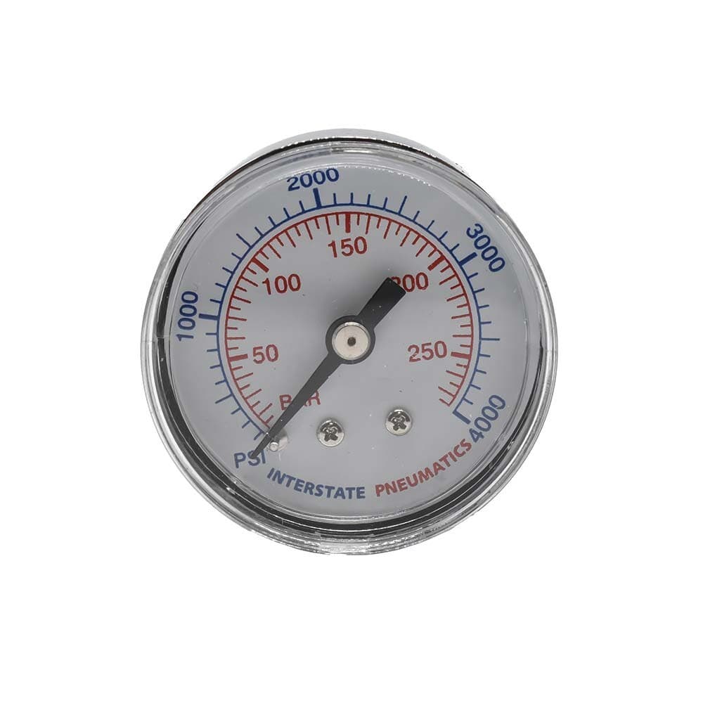 1-1/2" 4000PSI 1/8" NPT Rear Mount Pressure Gauge Chrome Body - G2101-4000