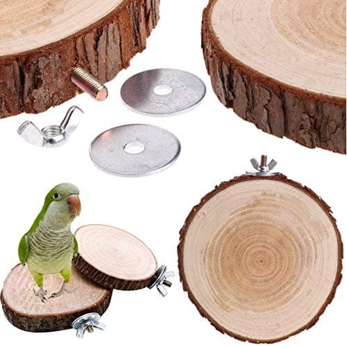 Parrot Perch Stand 12PCS Wood Bird Perch Stand Platform Paw Grinding Rough  6