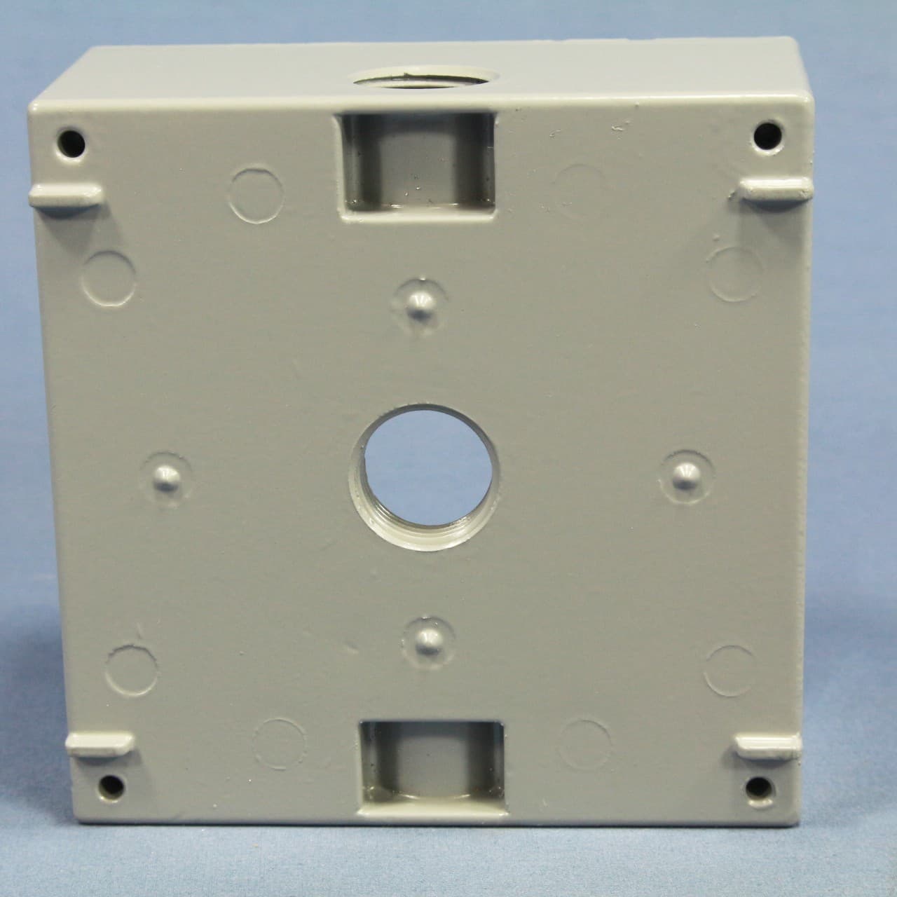 Pass & Seymour Gray Die-Cast Weatherproof 2-Gang Outlet Box 3-Hole 1/2" WPB232 3