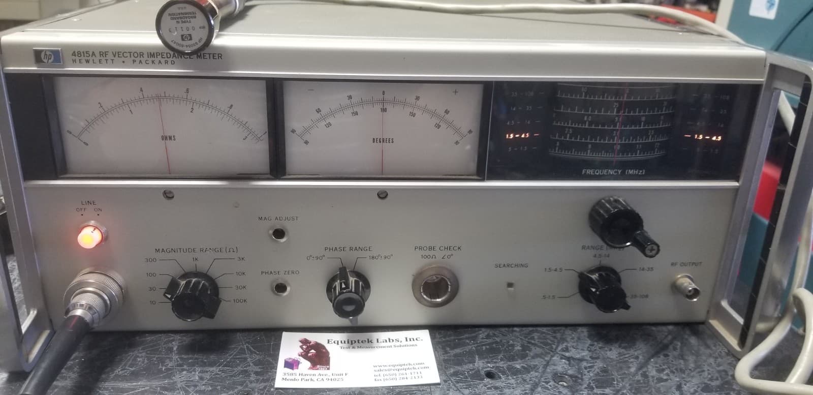 HP 4815A WORKS GREAT! Vector impedance measurements to 108MHz Phase & magnitude 3