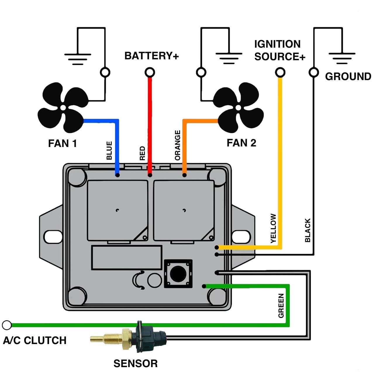 DIGITAL ADJUSTABLE ELECTRIC FAN CONTROLLER THERMOSTAT TEMP SWITCH HOSE ADAPTER 5