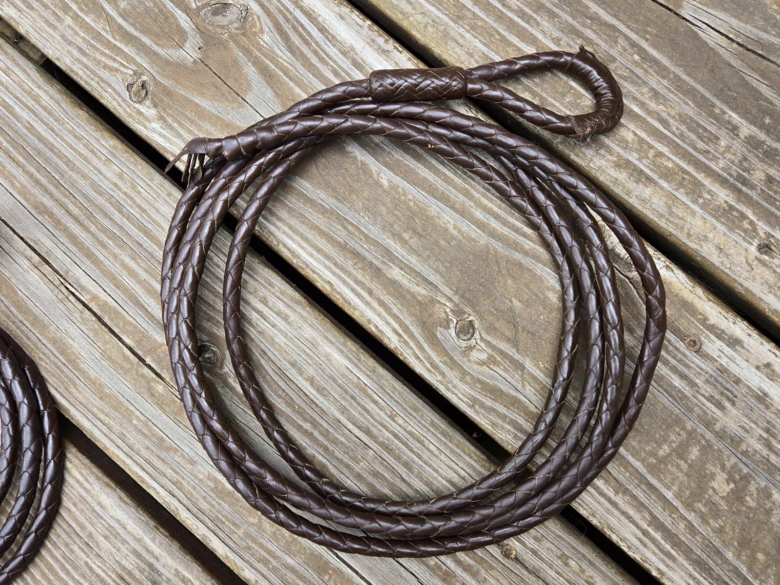 Vintage Braided Plaited Brown Leather Western Hobbles & Two Riatas - Quality Lot 2
