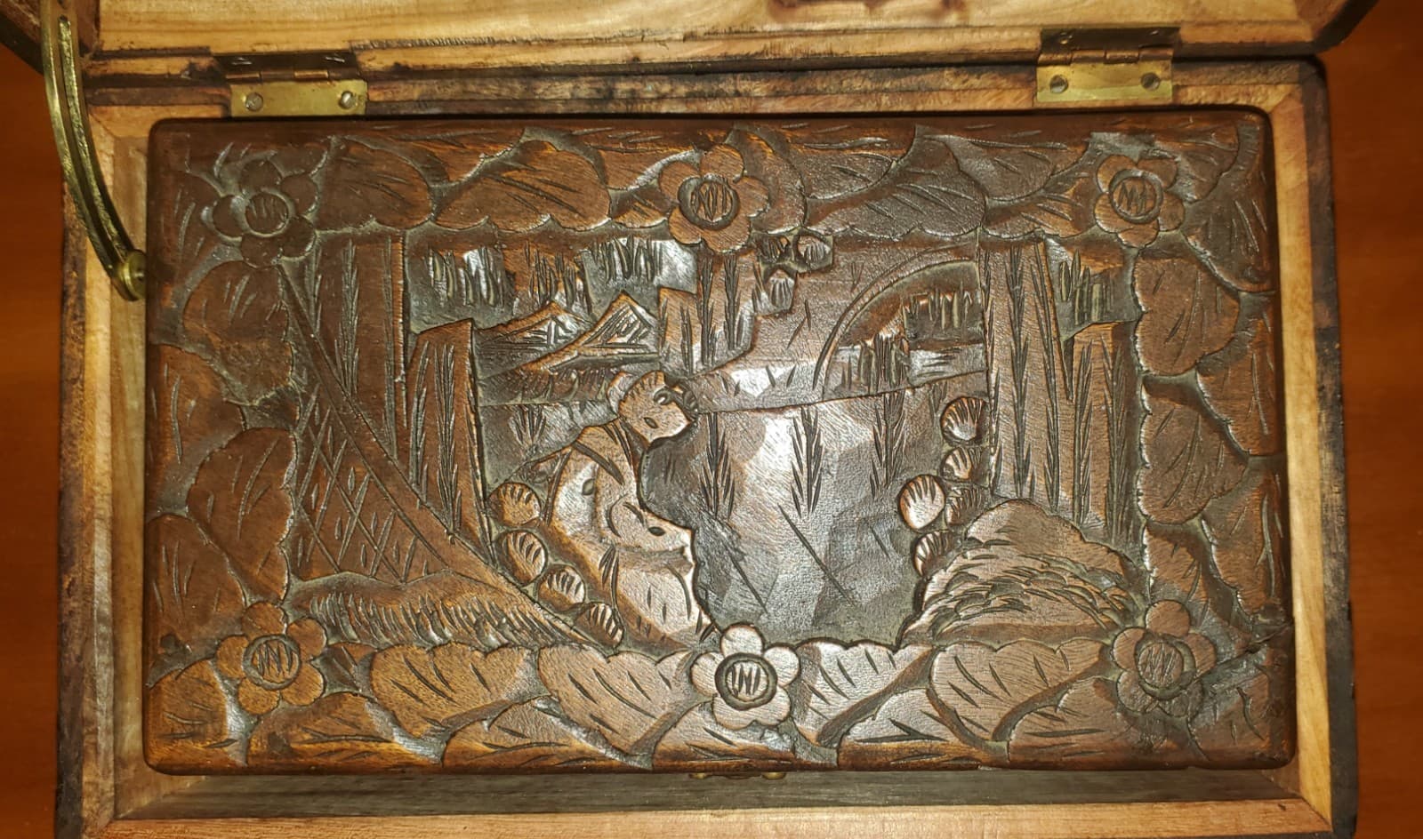 Exquisite Hand-Carved Chinese Chest – Solid Huanghuali Wood with Brass Locking  4