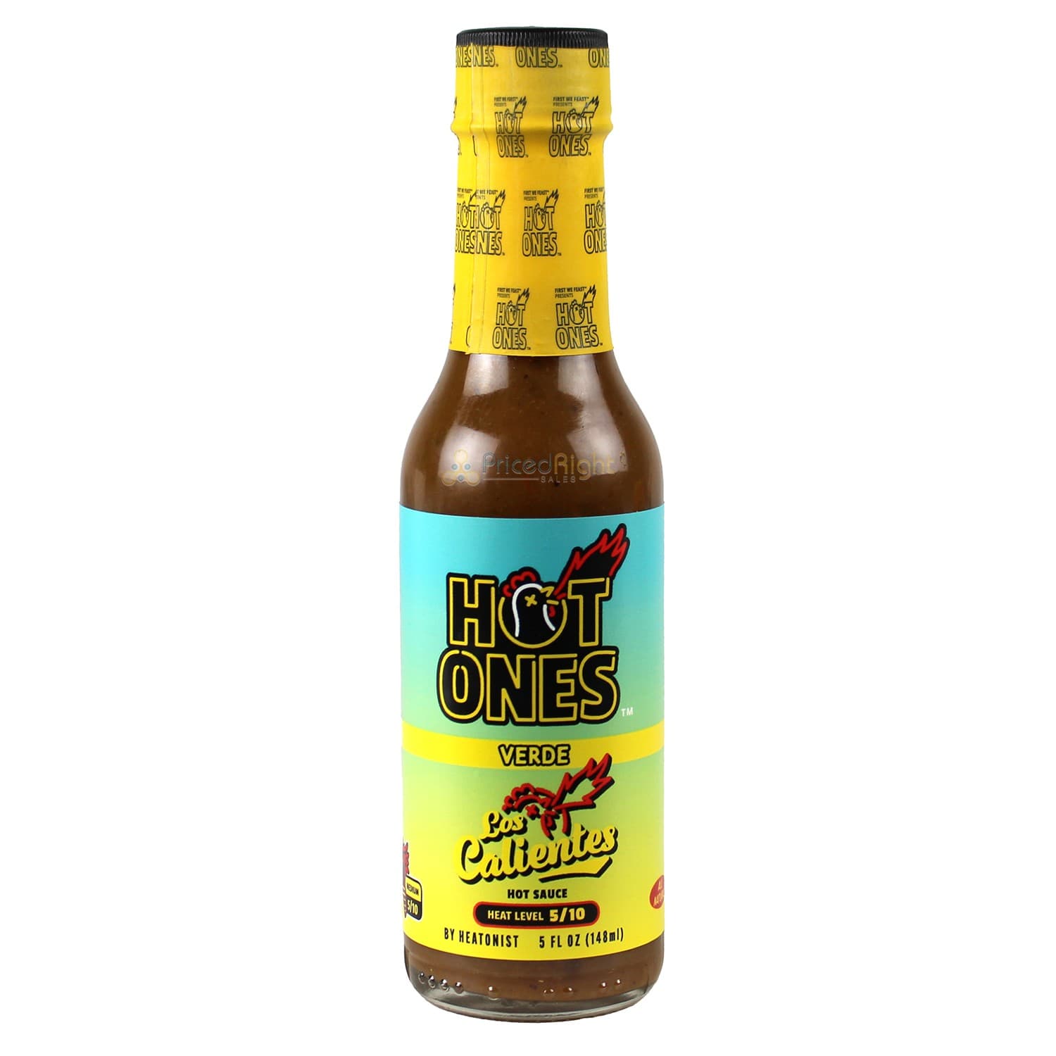 Los Calientes Verde Hot Ones Hot Sauce 5 Oz 5/10 Heat Level