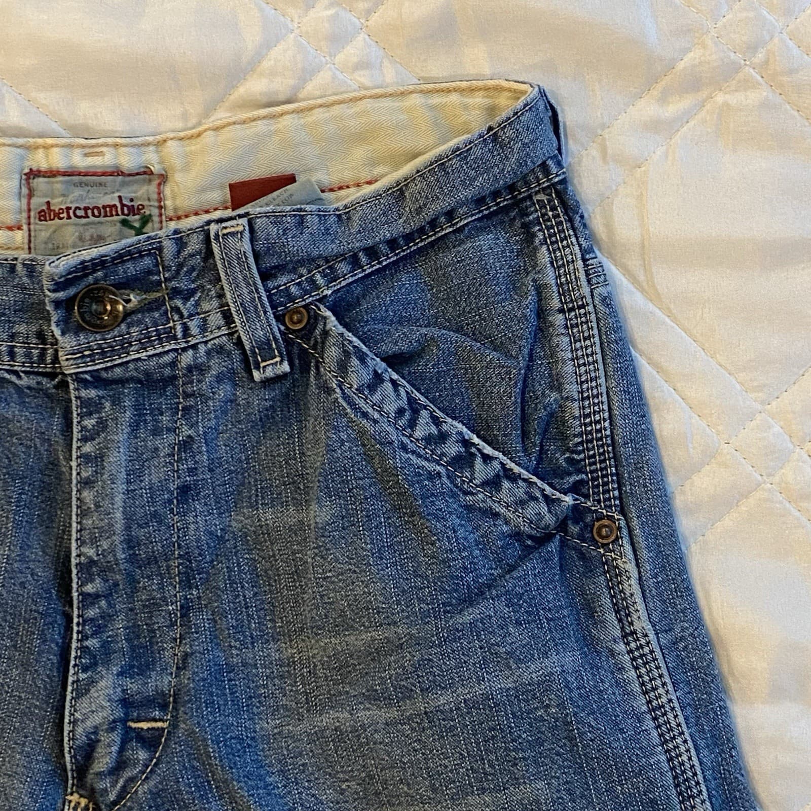 Vintage Abercrombie & Fitch Youth Baggy Wide Leg Skater Denim Jeans 12 Y2K 90’s 6