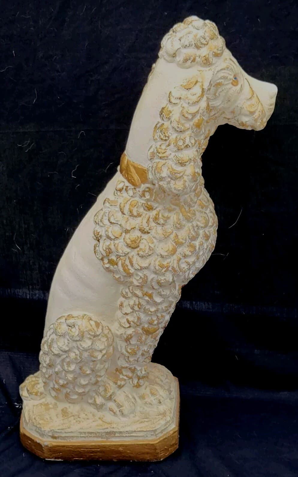 Vtg Mod Mid-Century French Poodle Statue Stone Garden Sculpture Concrete EX+ Cod 3