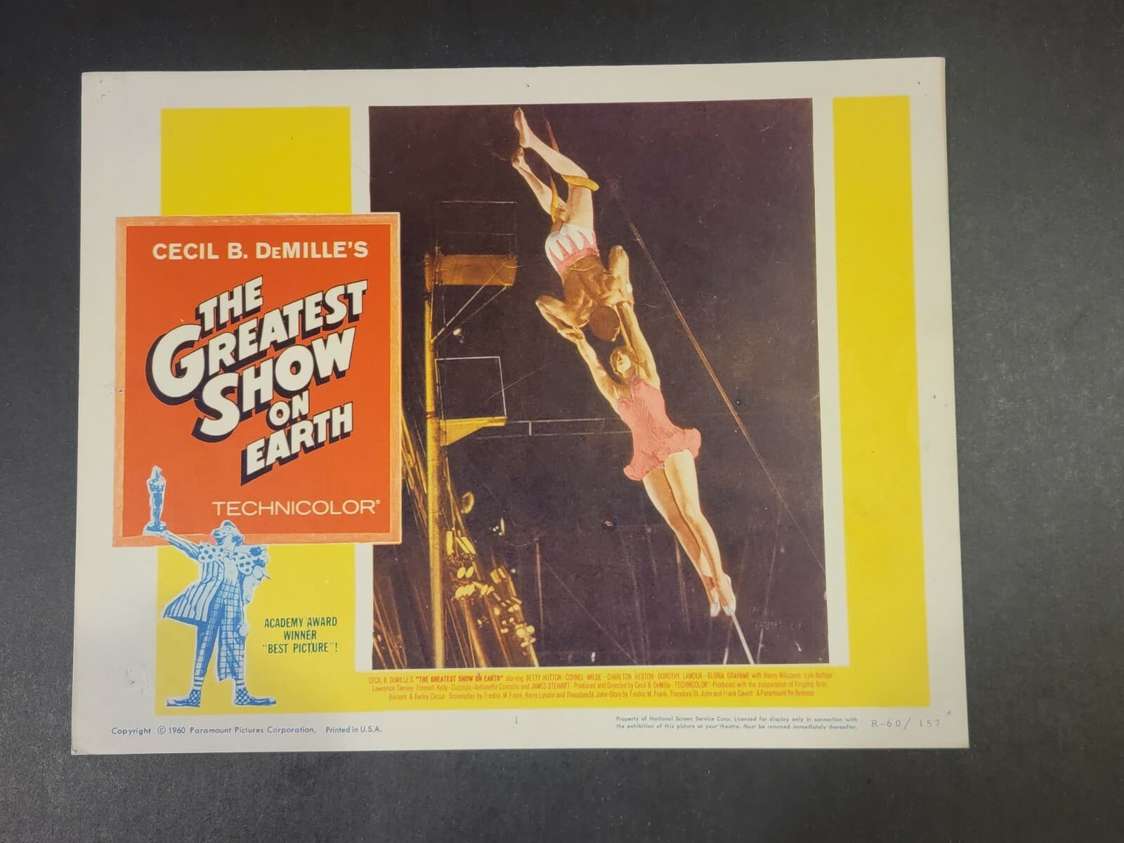 Complete Set 8 Lobby Cards Greatest Show on Earth James Stewart Heston 1960 2