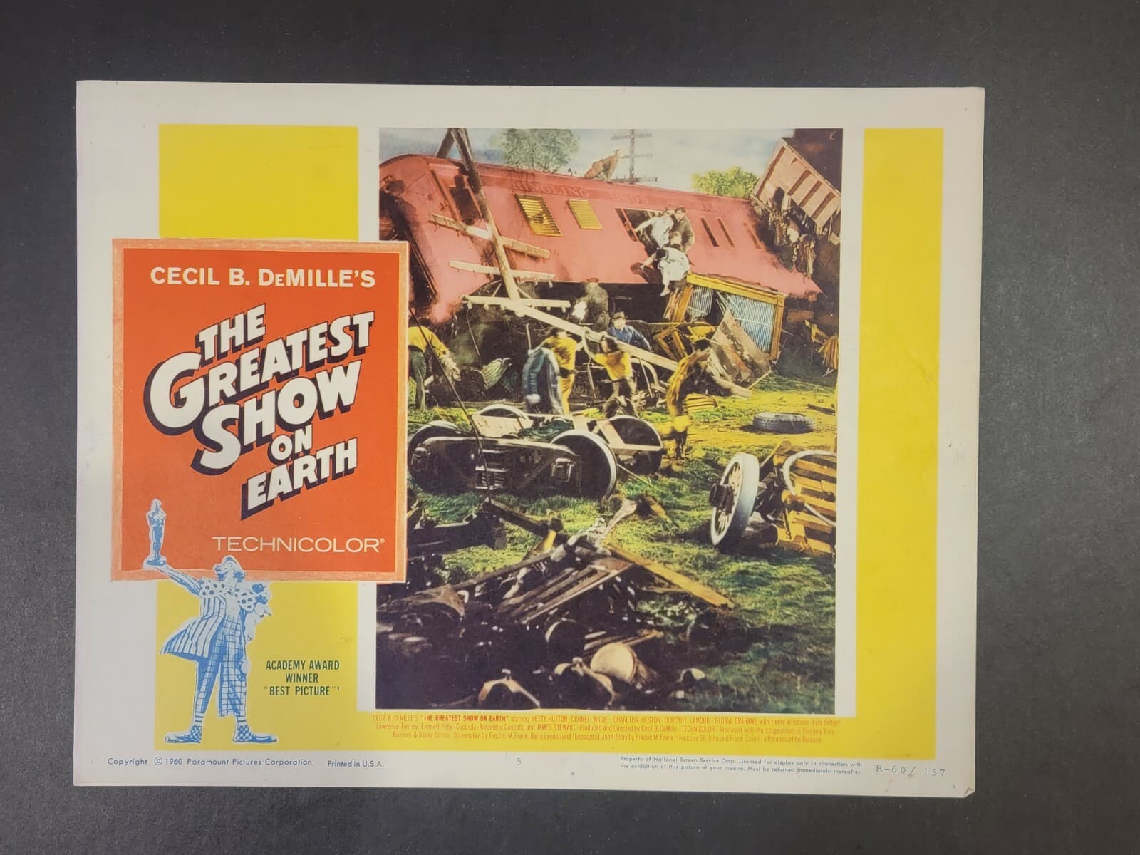 Complete Set 8 Lobby Cards Greatest Show on Earth James Stewart Heston 1960 5