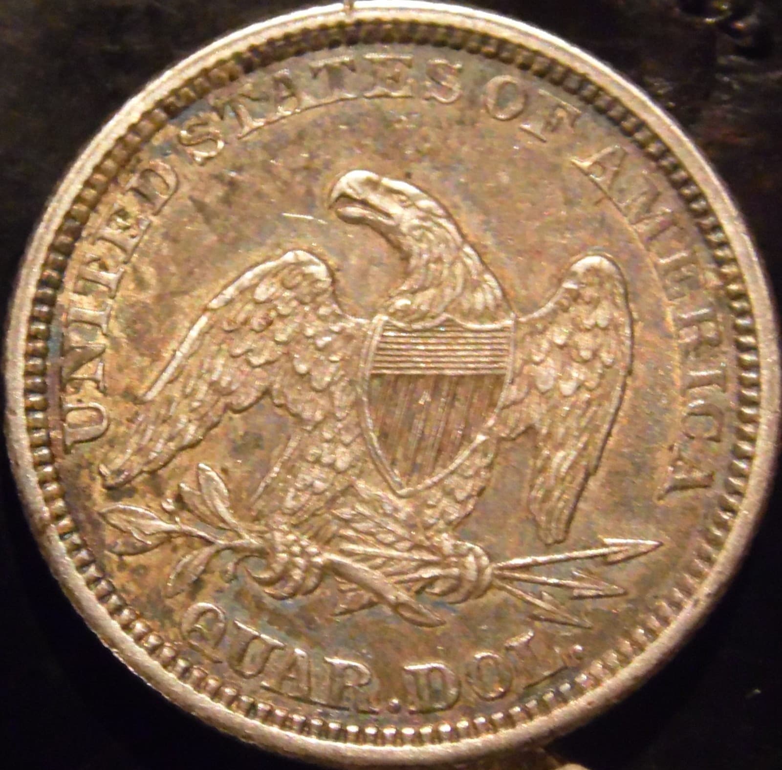 1861-P Seated Quarter Choice Original AU 2