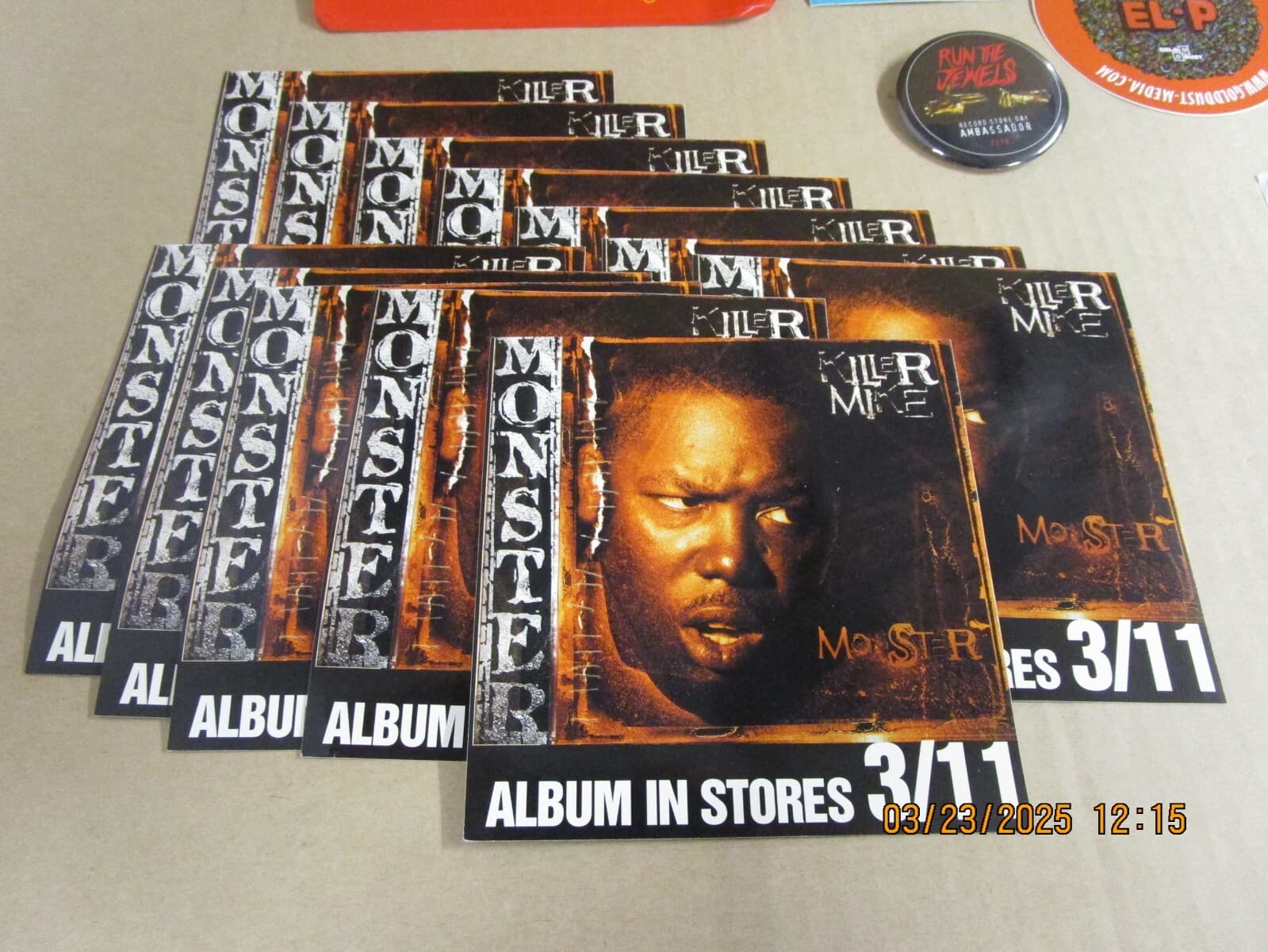 KILLER MIKE EL-P RUN THE JEWELS 23XSticker / Pin Solo Album Lot New! Unused! 3