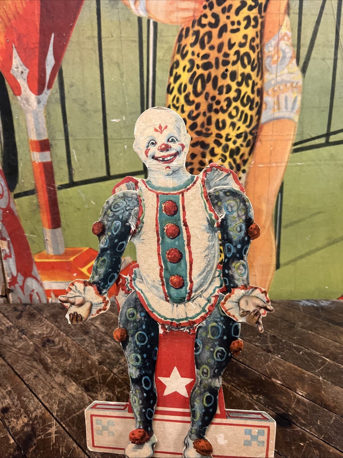 ANTIQUE C. 1910 CLOWN CARNIVAL COUNTERTOP DISPLAY SIGN CIRCUS FREAK SHOW RARE!! 2