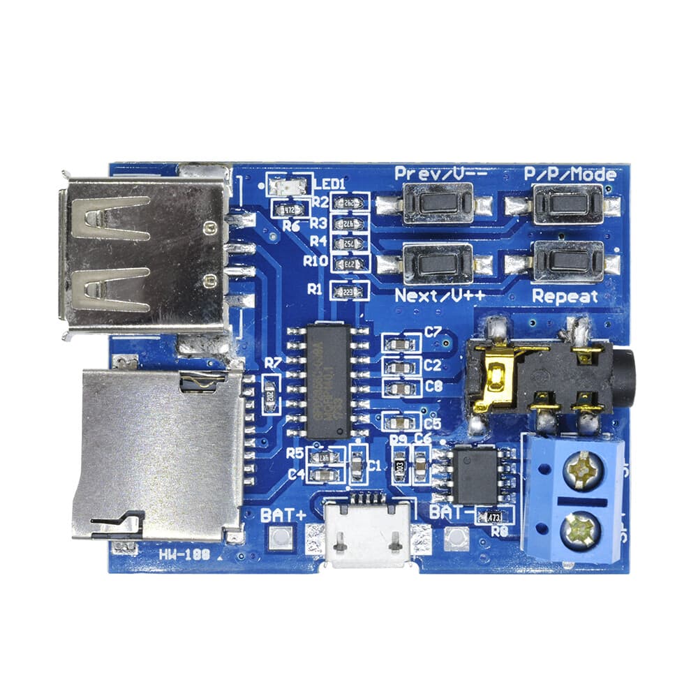 TF Card U Disk MP3 Format Decoder Board Aamplifier Decoding Audio Player Module 6