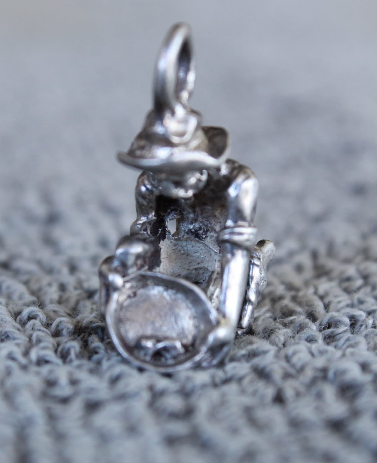 Gold Panner Prospector Figure Solid Sterling Silver pendant casting 3