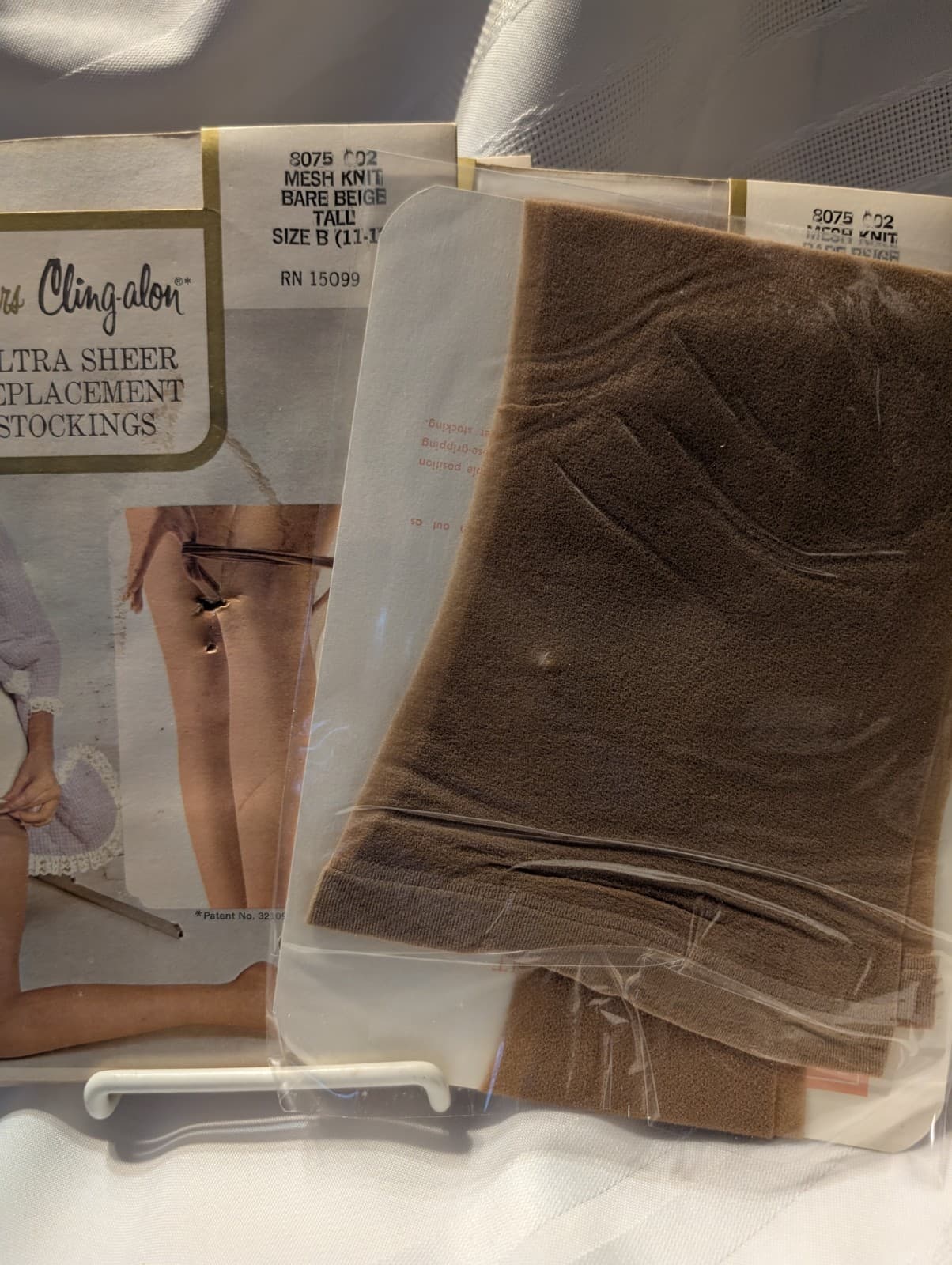 Sears Ultra Sheer Replacement Nylon Stockings 3pr Bare Beige size B (11-12) Tall 5