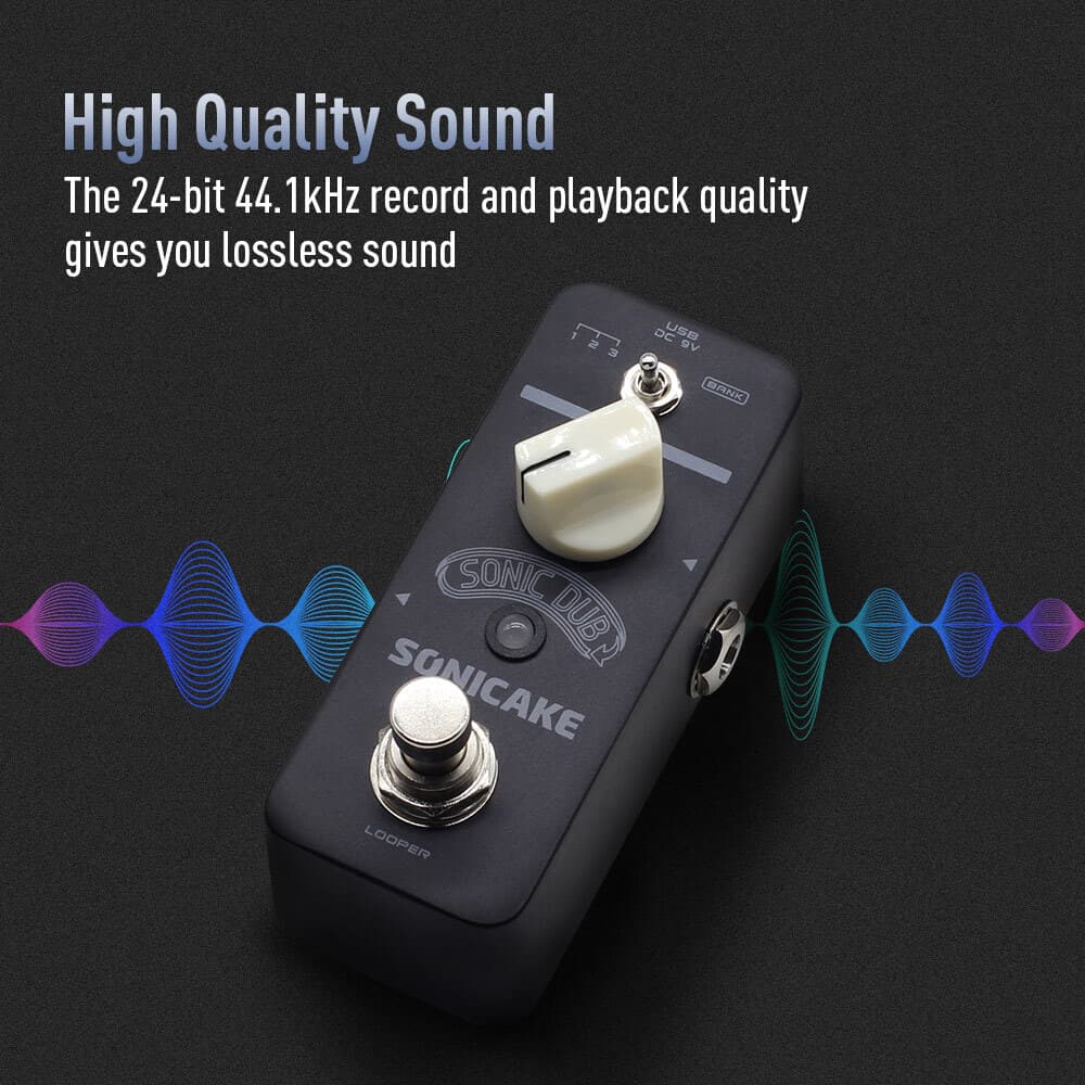 SONICAKE Looper Guitar Effects Pedal Loop Station Recording Loop Pedal Sonic Dub 4