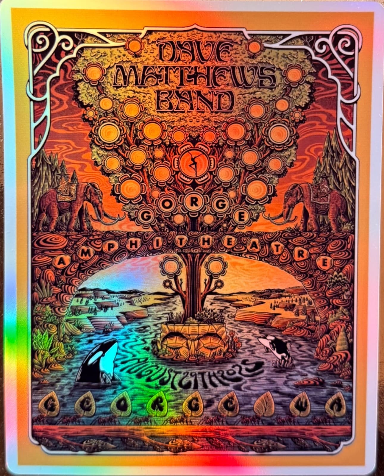 DAVE BAND THE GORGE GEORGE WA POSTER/STICKER AUGUSR 29TH 2025