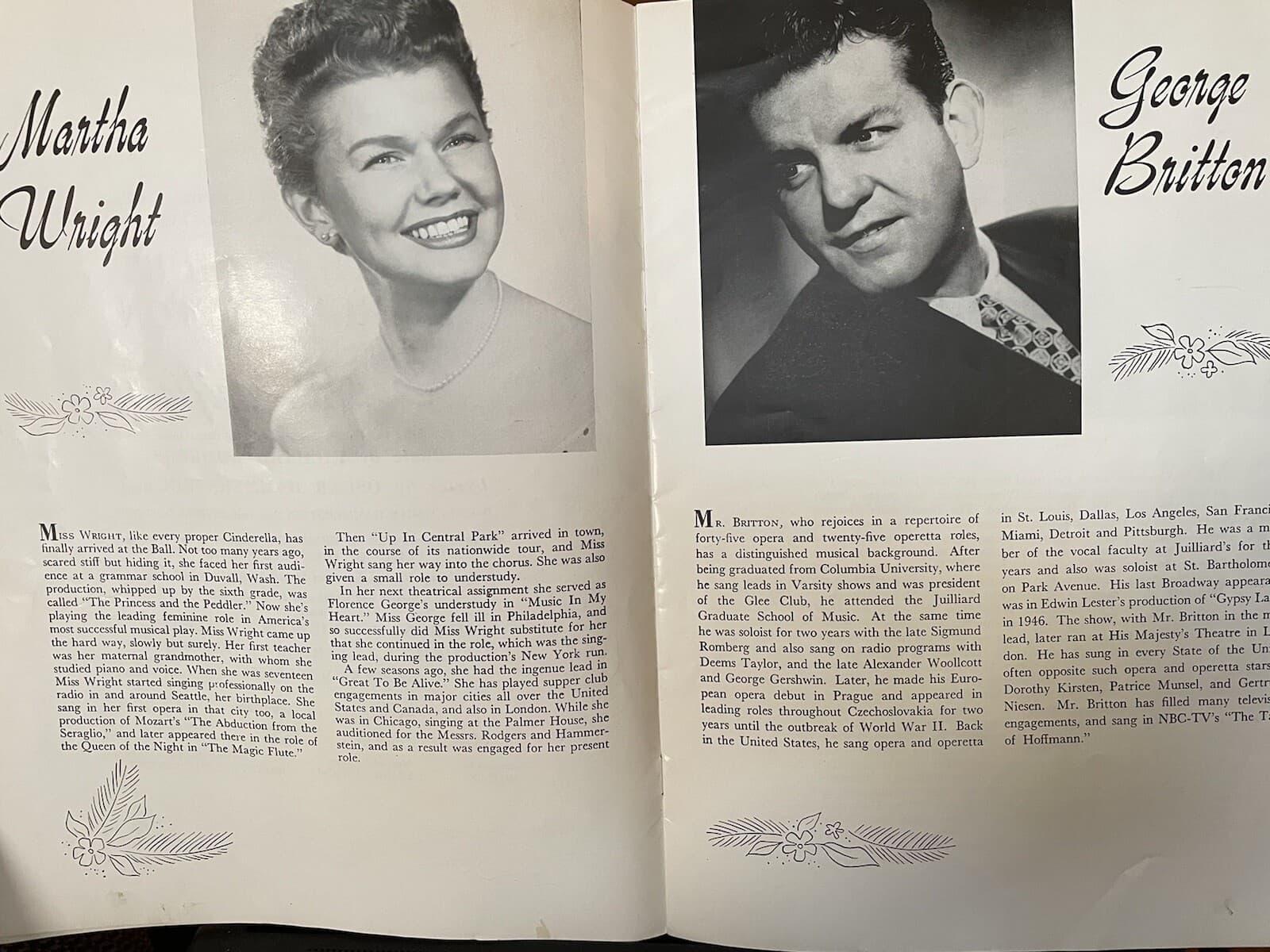1952 South Pacific Souvenir Program Broadway NY M Wright G Britton J Michener 4