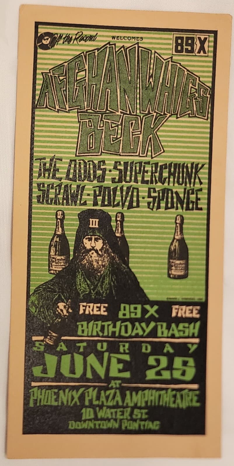 Arminski Handbill Beck 6.25.94 Poster 89X Birthday Bash Phoenix Plaza MI