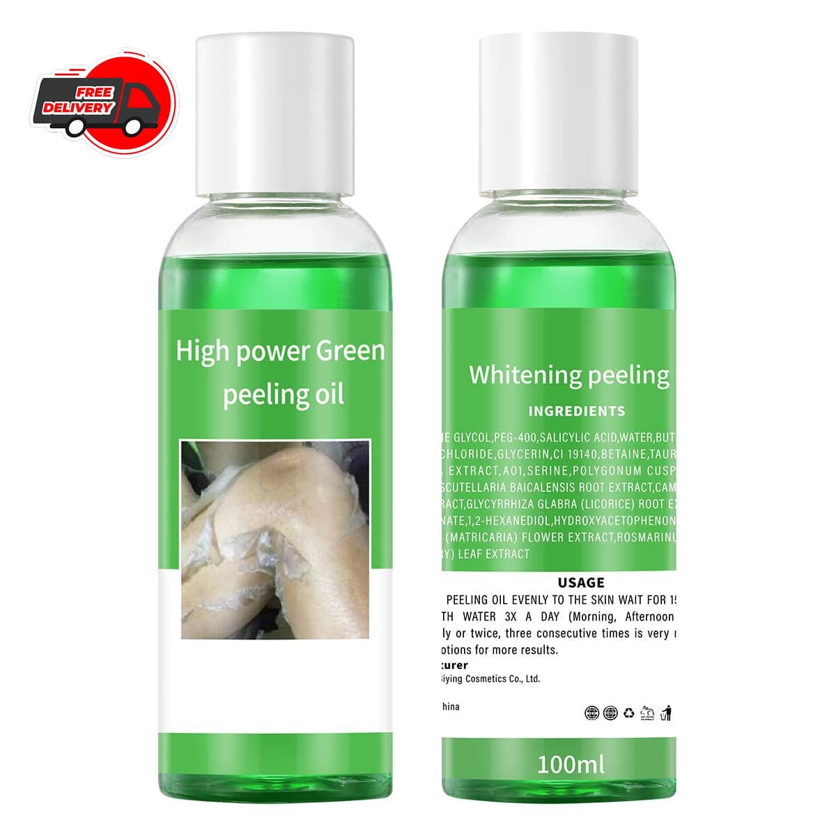 Peeling Oil for Dark Skin, Green Peeling Oil, Facial Peels with Hyaluronate,E... 5
