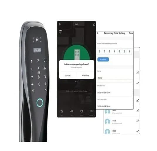 Smart 3D Face Id Door Lock Security Monitor Camera Intelligent Fingerprint 6
